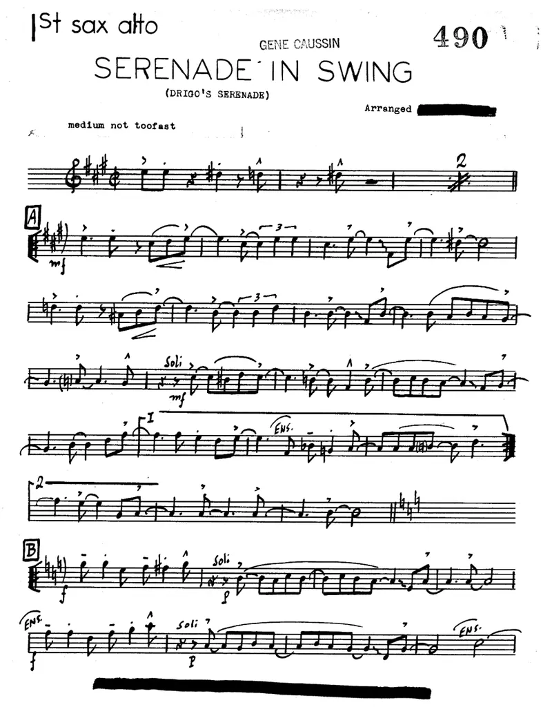 Serenade In Swing score preview