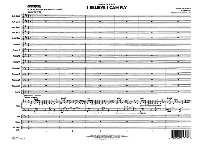I Believe I Can Fly score preview