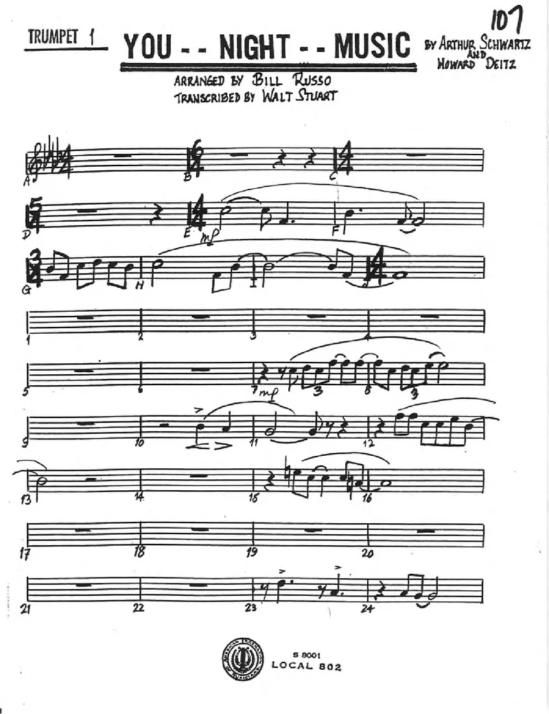 You And The Night Music score preview