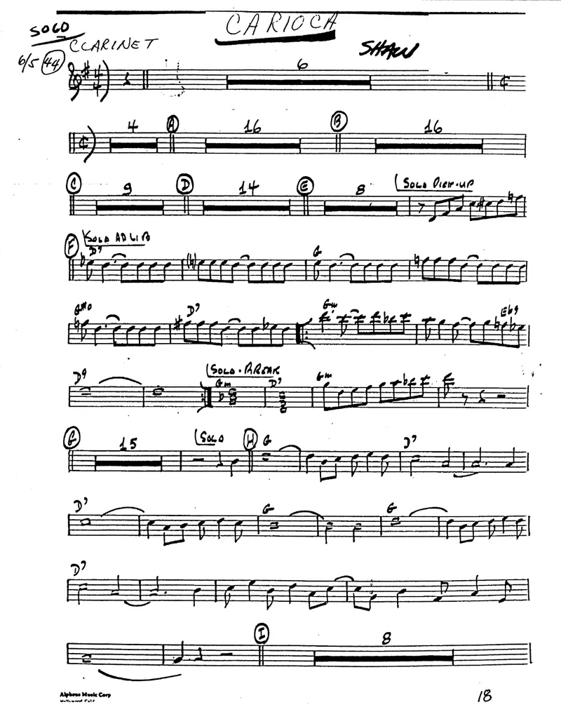 Carioca score preview