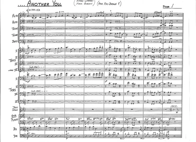 There Never Be Another You score preview