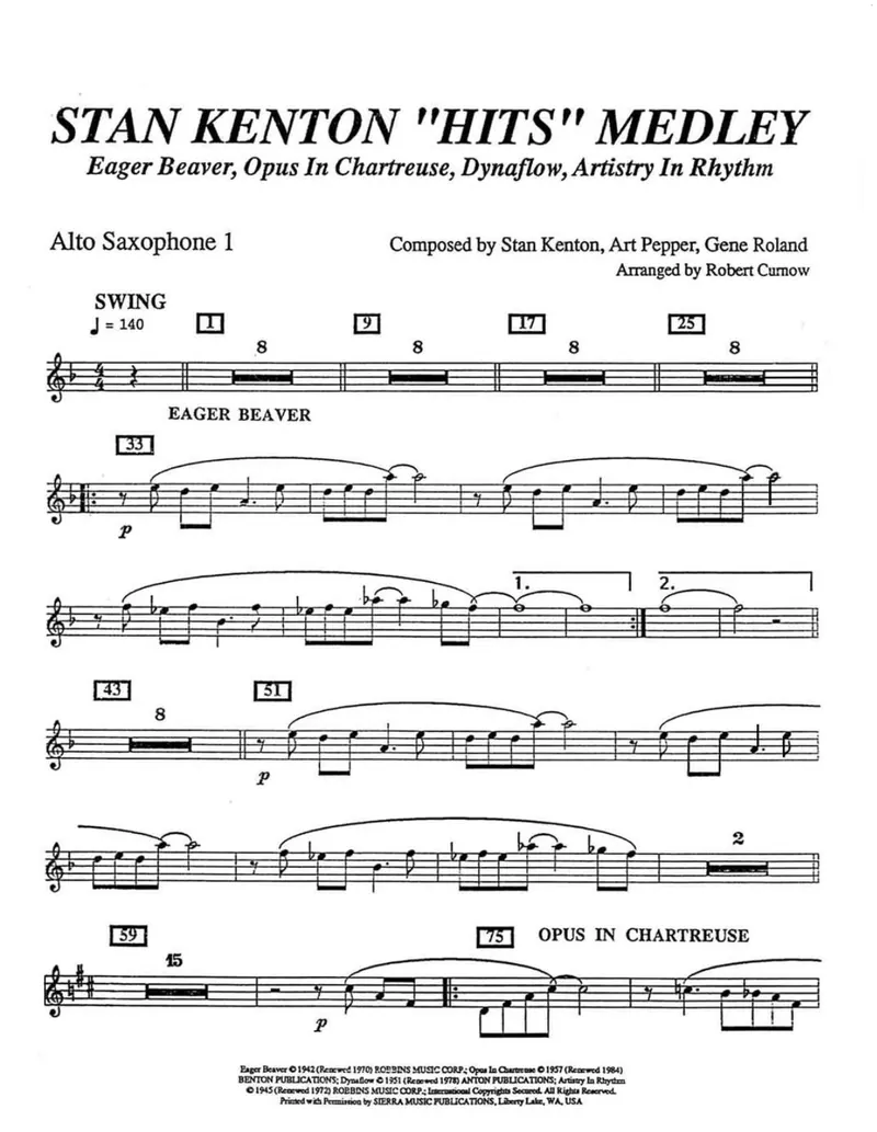 Stan Kenton Hits Medley score preview