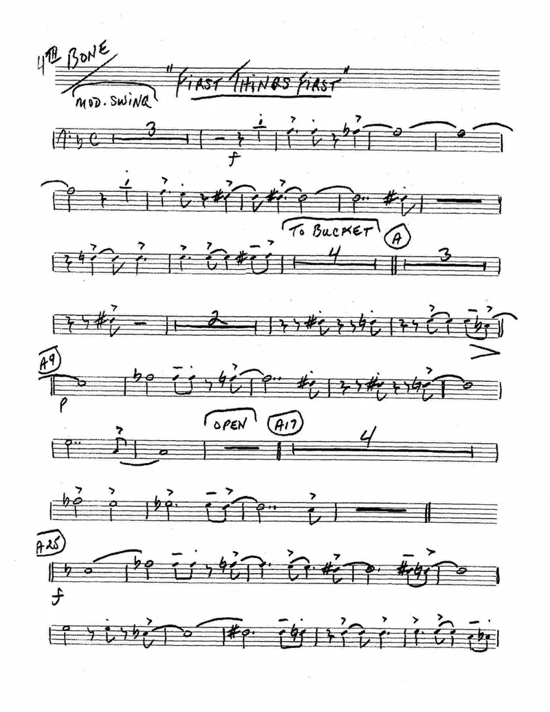 First Things First score preview