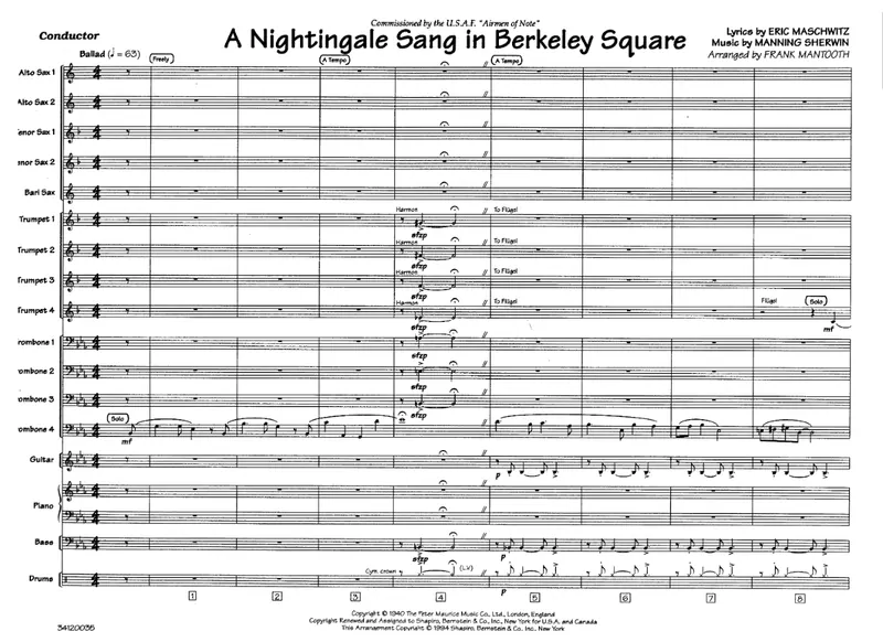 A Nightingale Sang In Berkeley Square score preview