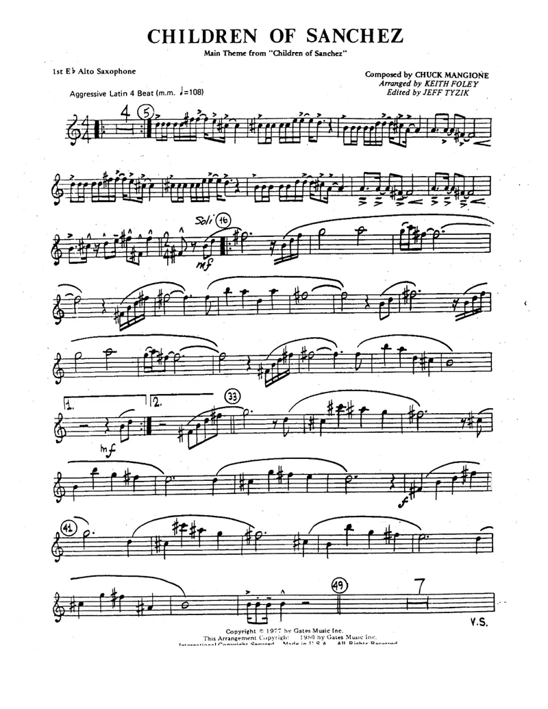 Children Of Sanchez [J.Tyzik] Tenor Solo score preview