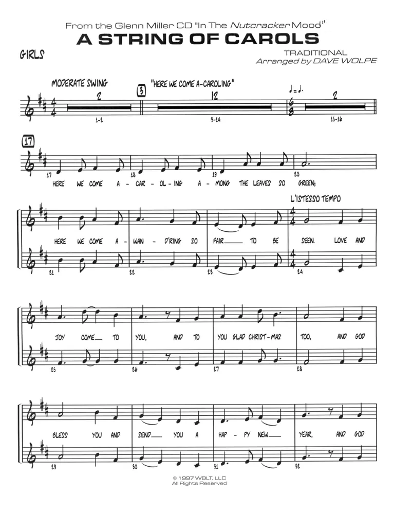 A String Of Carols score preview