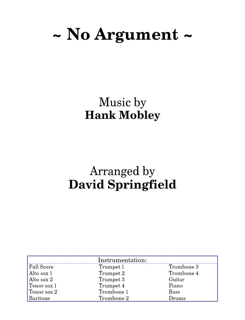No Argument score preview