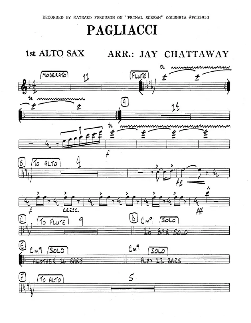 Pagliacci score preview