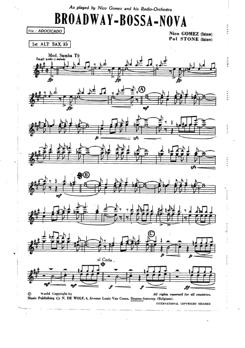 Broadway-Bossa-Nova score preview