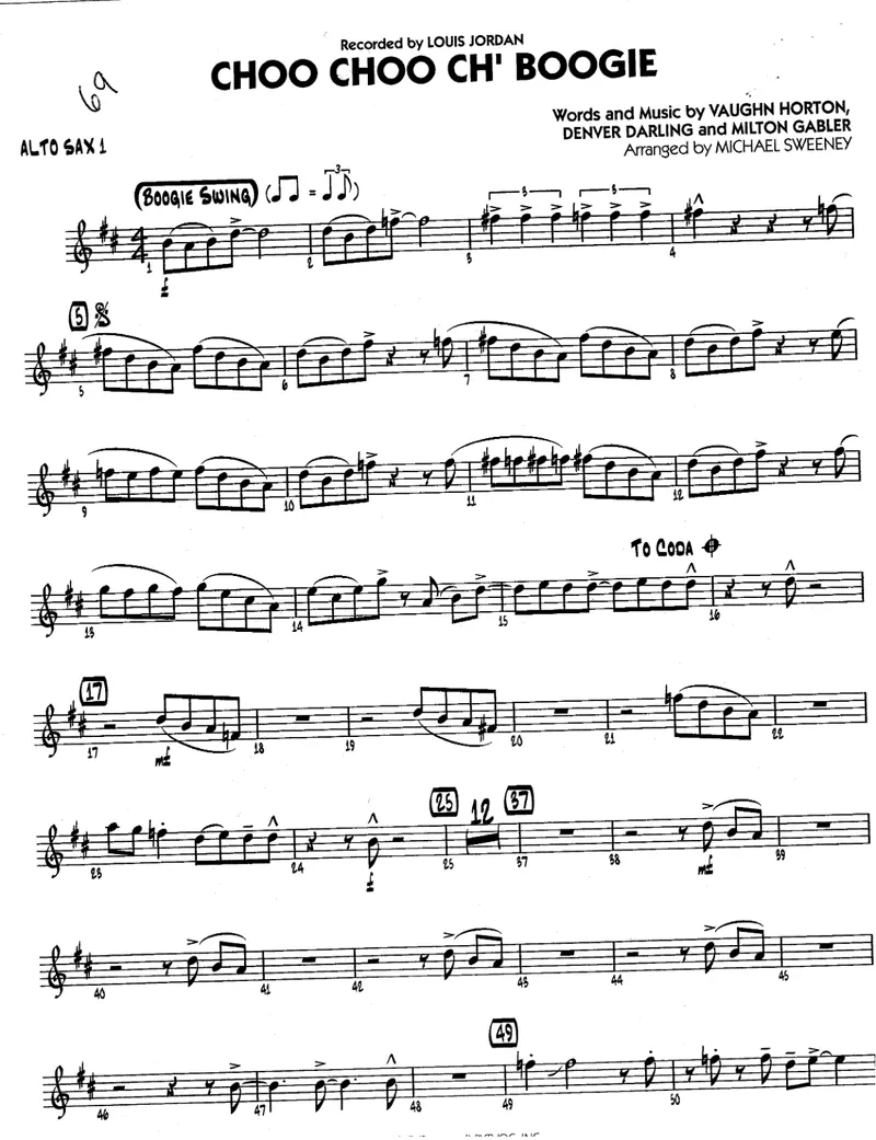 Choo Choo Ch'Boogie score preview