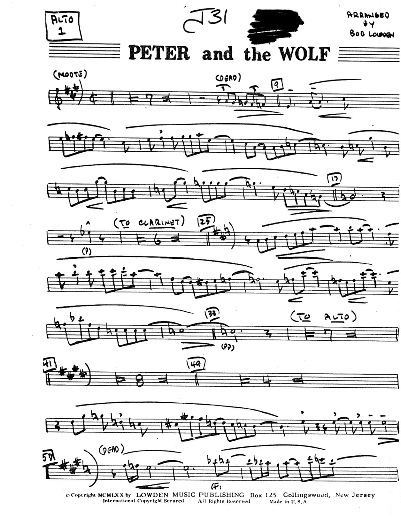 Peter And The Wolf score preview