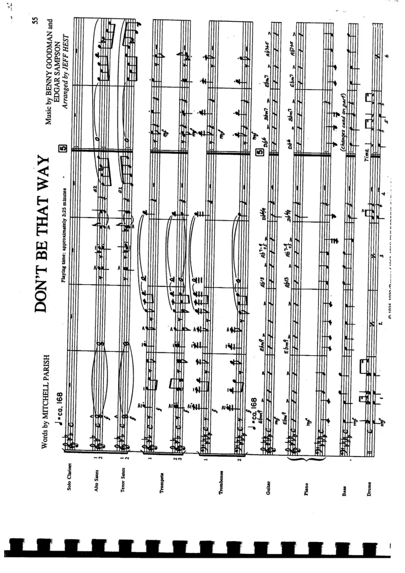 Don't Be That Way score preview