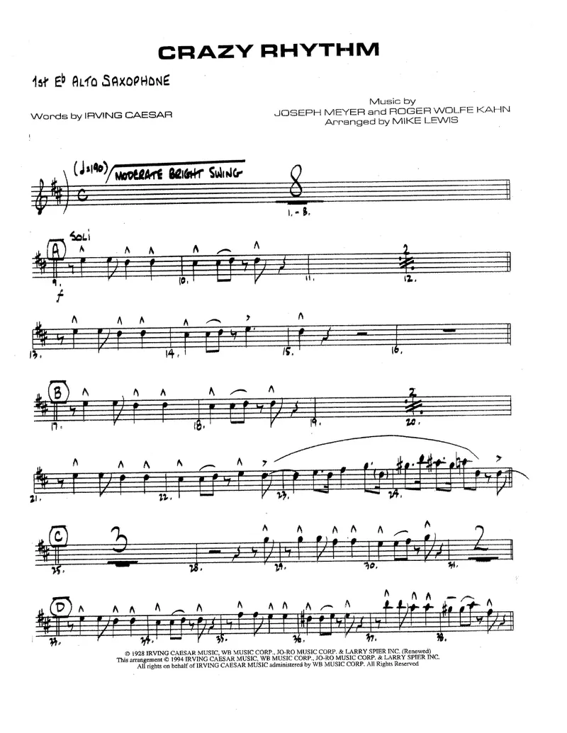 Crazy Rhythm score preview