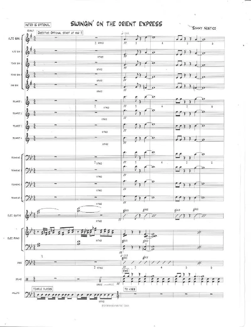 Swingin' On The Orient Express score preview