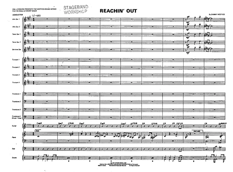 Reachin' Out score preview