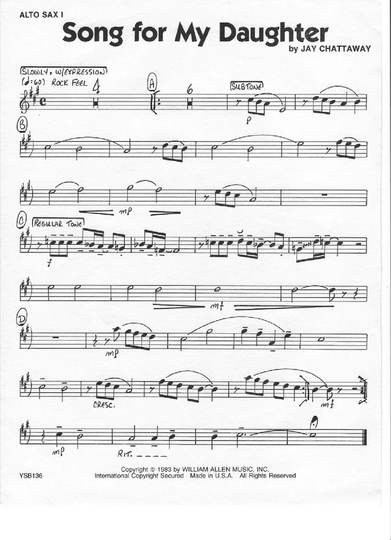 Song For My Daughter score preview