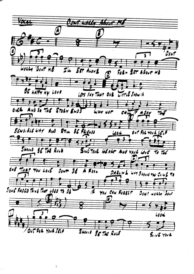 Don't Worry About Me score preview