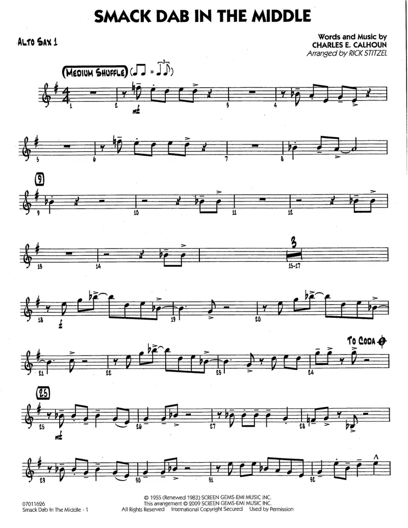 Smack Dab In The Middle score preview