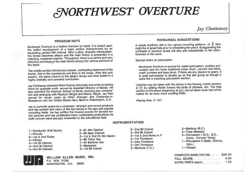 Northwest Overture score preview