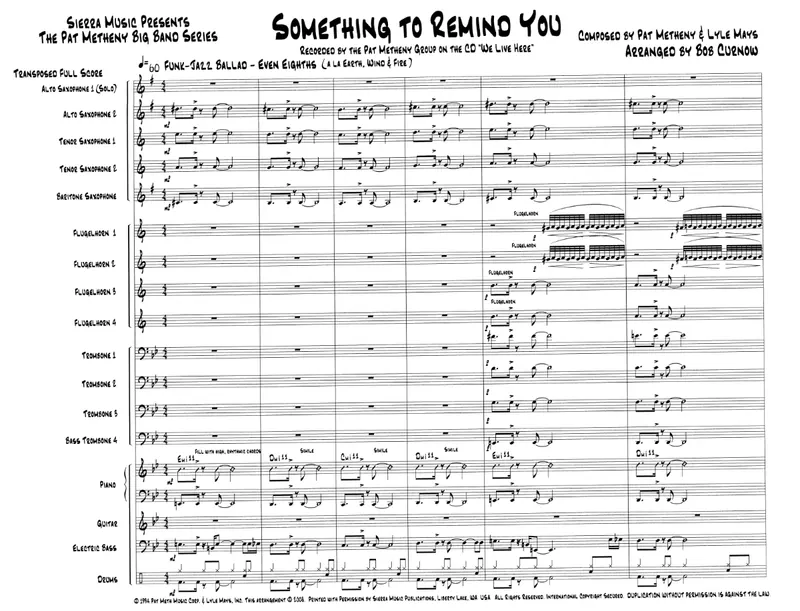 Something To Remind You score preview