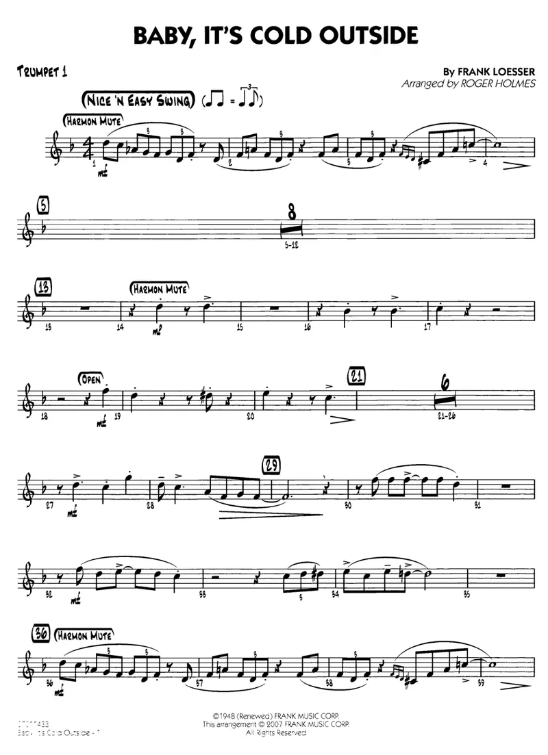 Baby, It's Cold Outside score preview