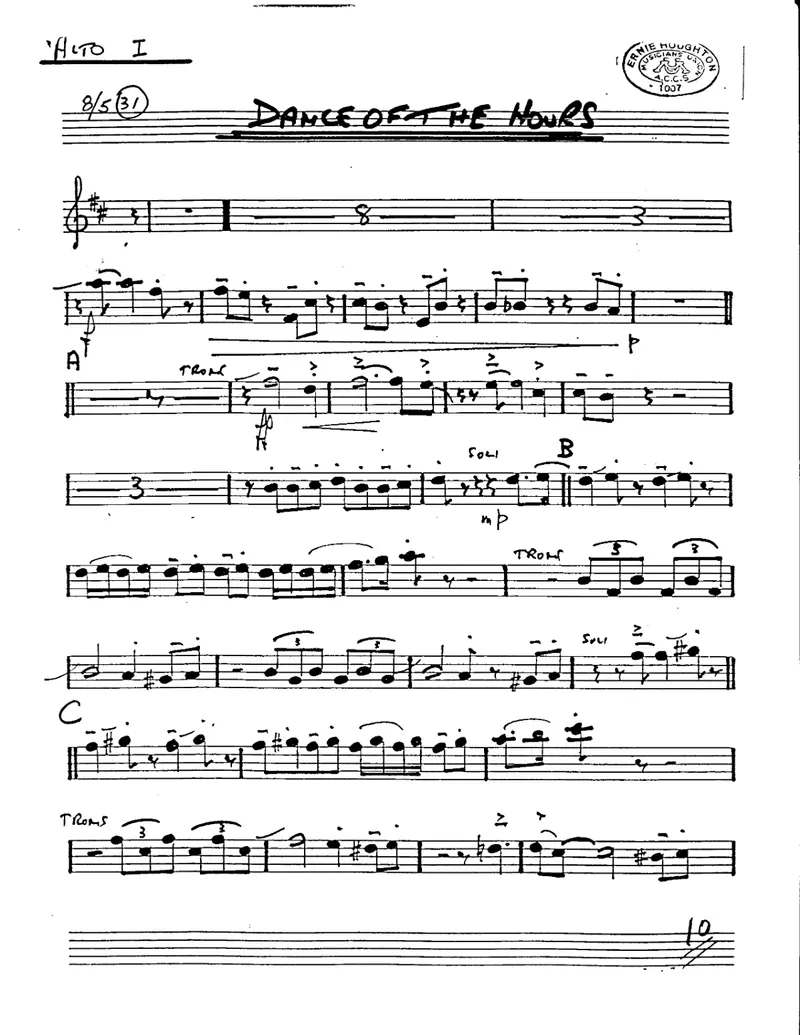 Dance Of The Hours score preview