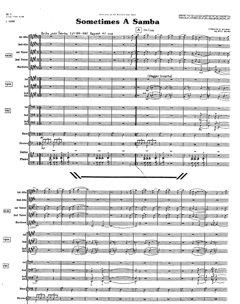 Sometimes A Samba score preview