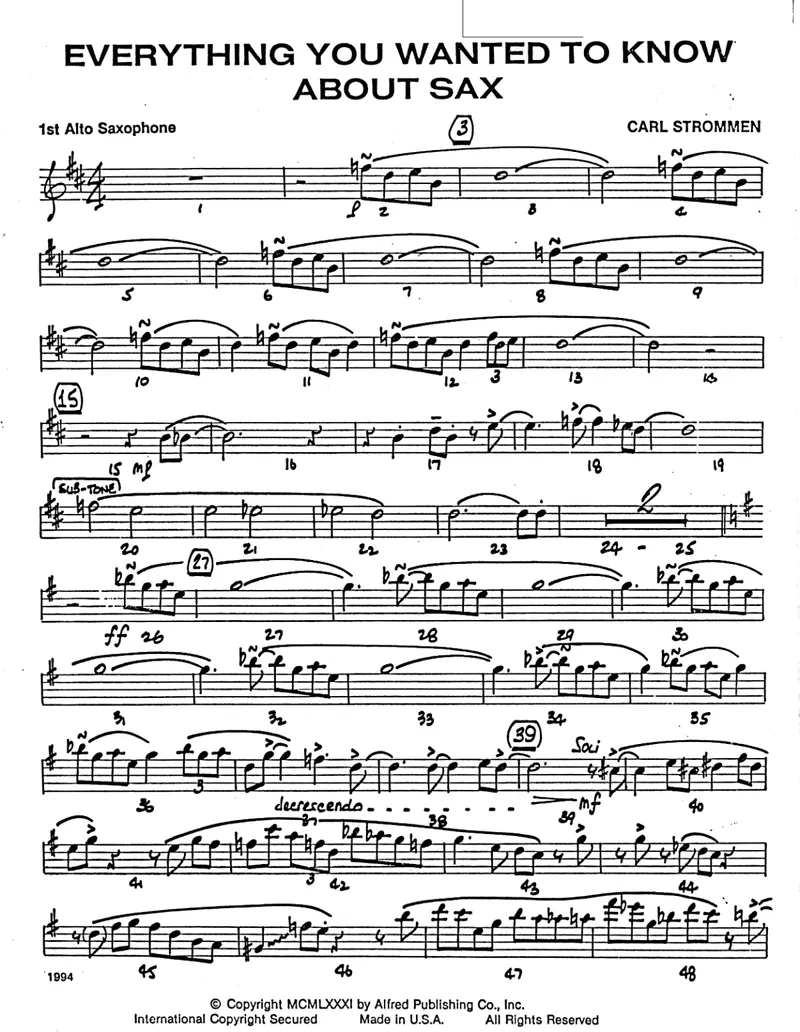 Everything You Wanted To Know About Sax score preview