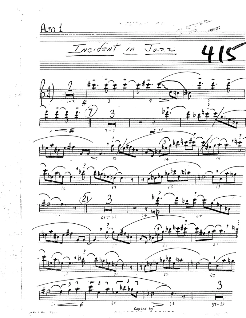 Incident In Jazz score preview