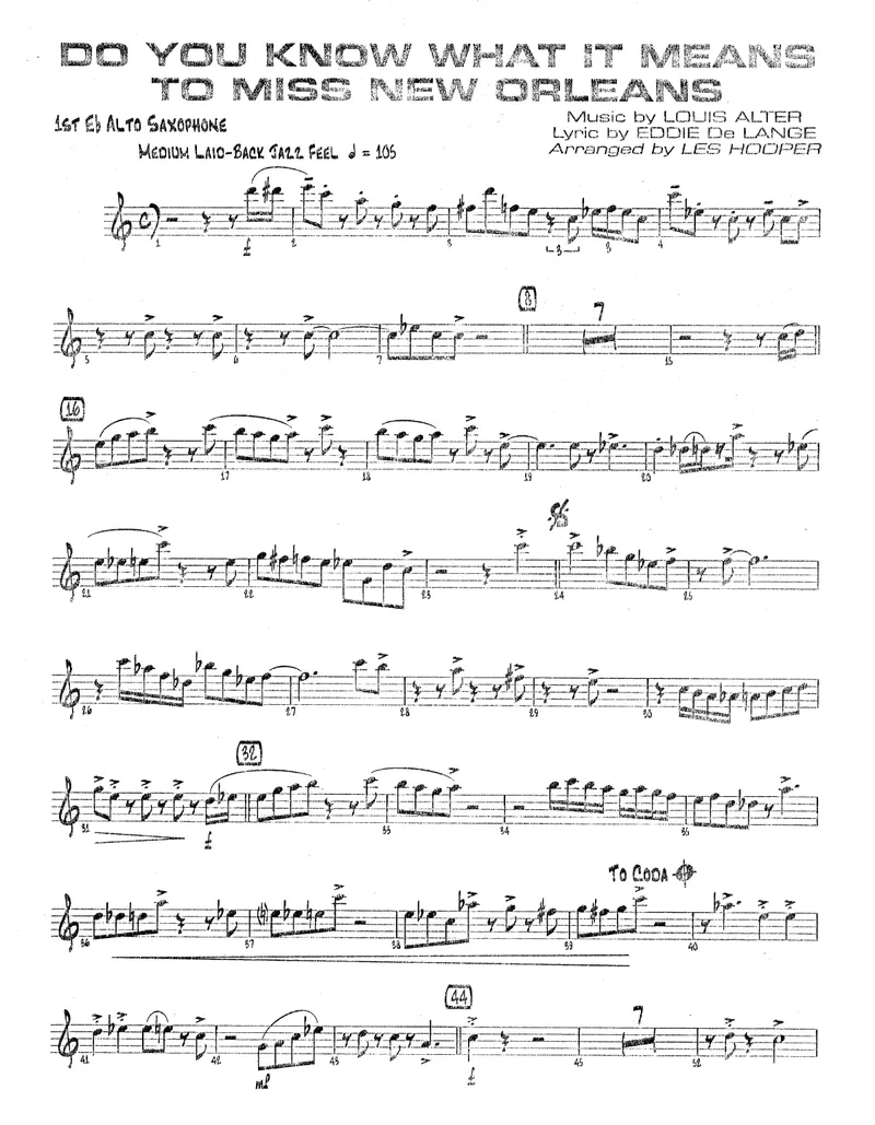 Do You Know What It Means to Miss N.O. score preview