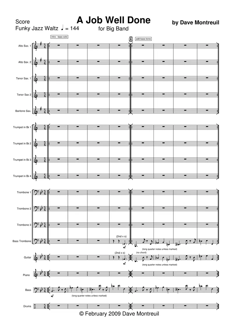 A Job Well Done score preview