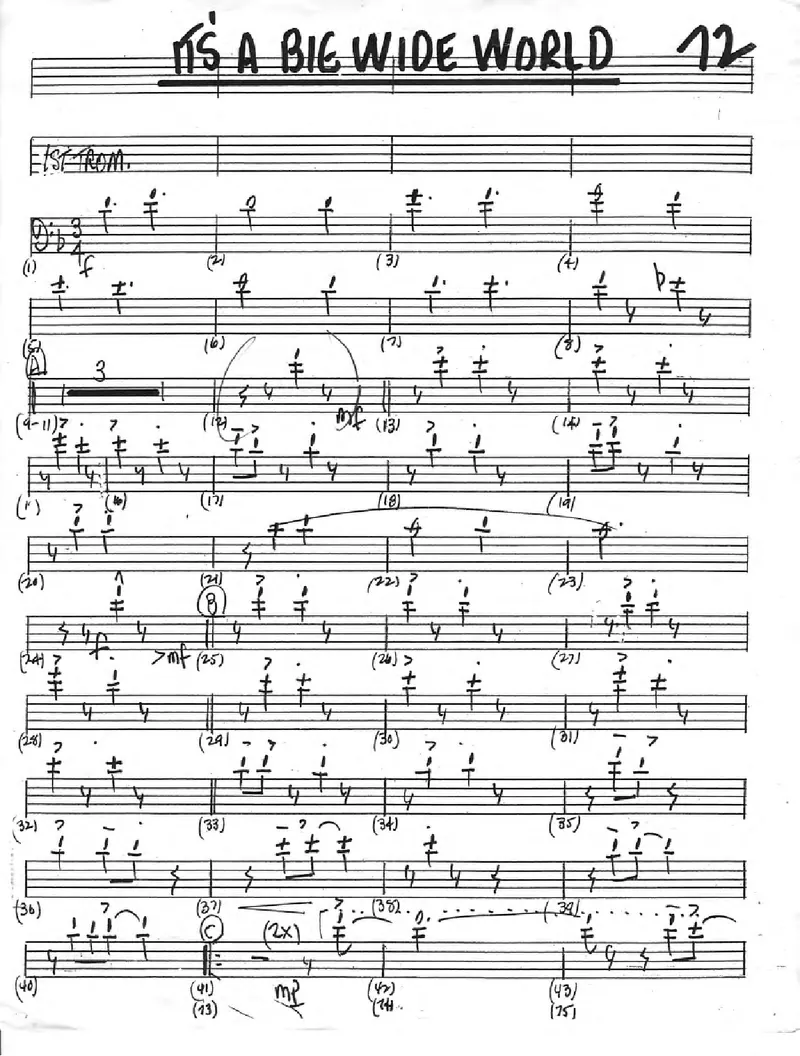 It's A Big Wide World score preview