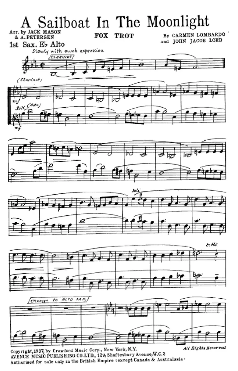 A Sailboat In The Moonlight score preview