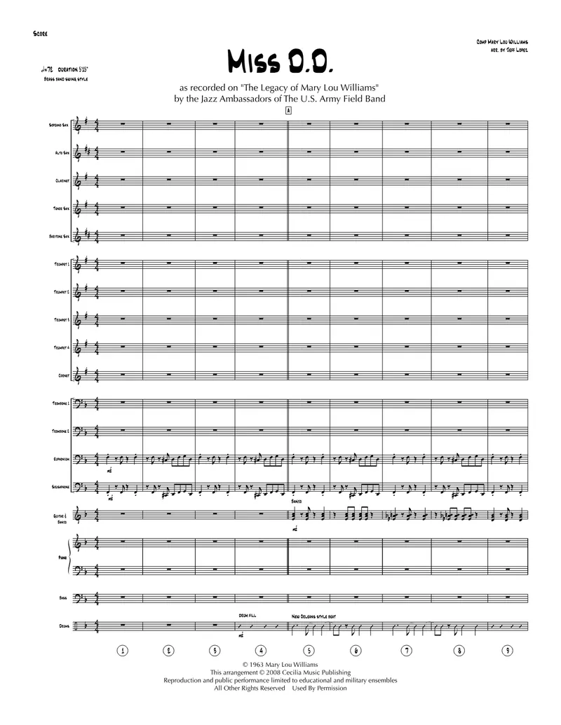 Miss D.D. score preview
