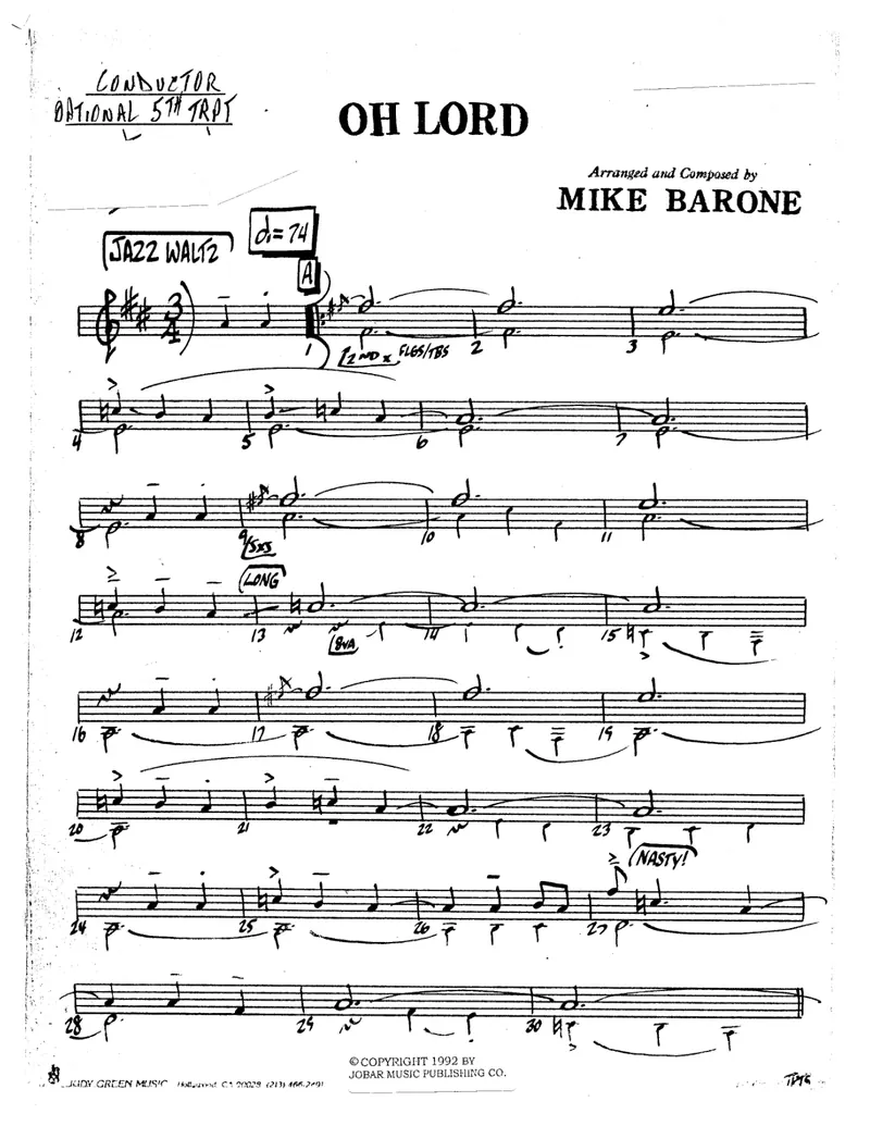 Oh Lord score preview