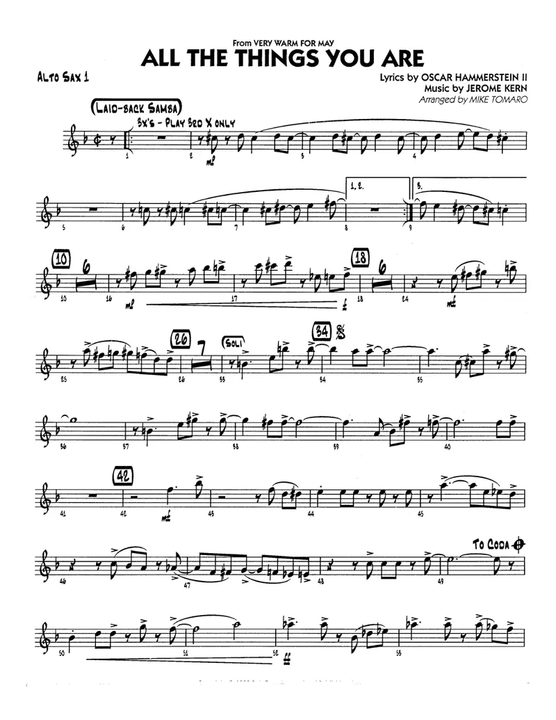 All The Things You Are score preview