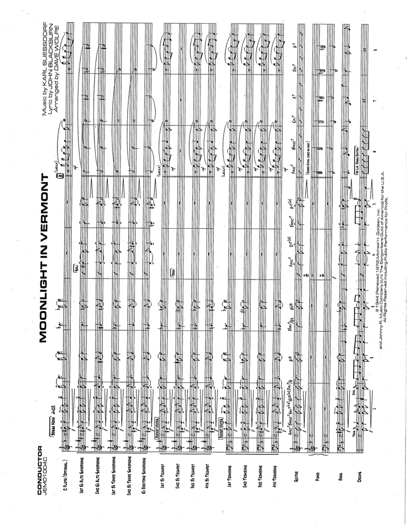 Moonlight In Vermont score preview