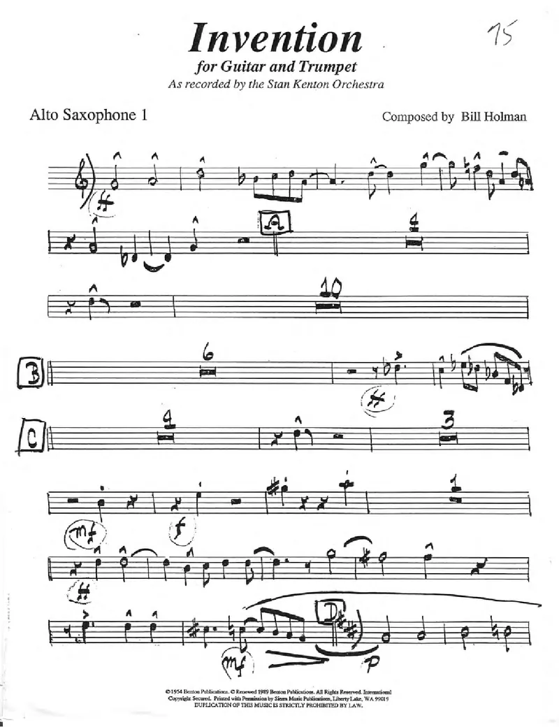 Invention For Guitar & Trumpet score preview