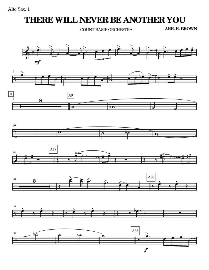 There Will Never Be Another You score preview