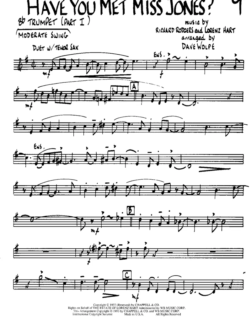 Have You Met Miss Jones score preview