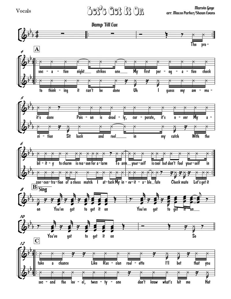 Let's Get It On score preview