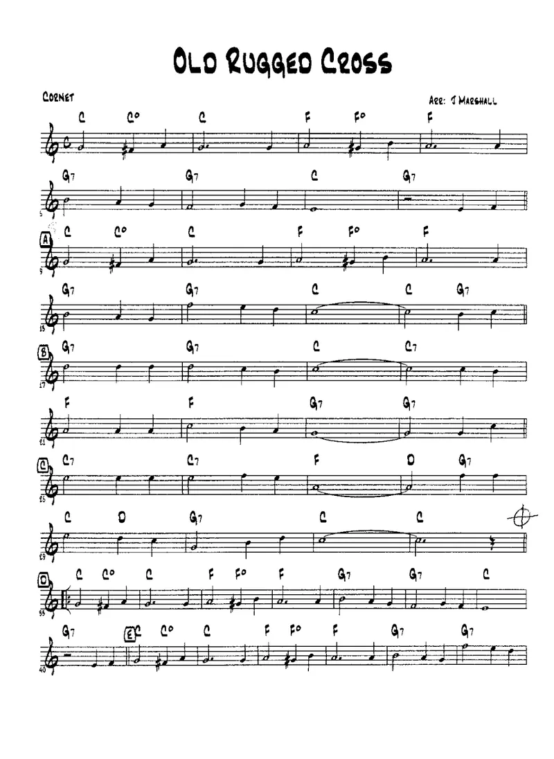Old Rugged Cross score preview