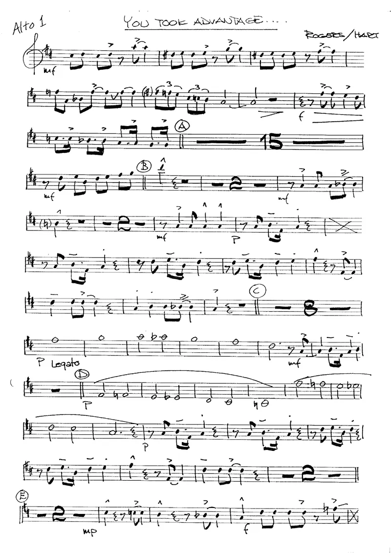 You Took Advantage Of Me score preview