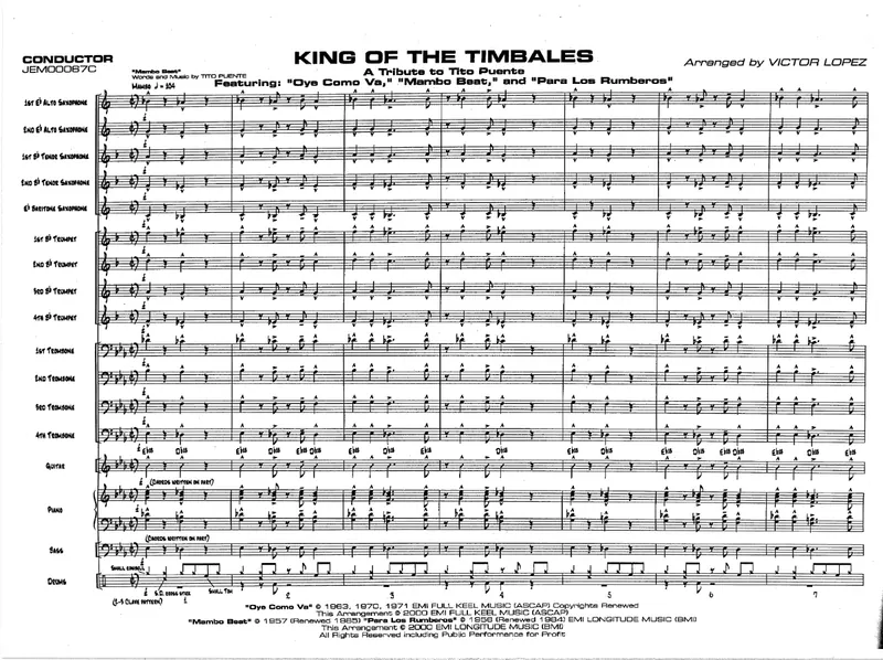 King Of The Timbales score preview