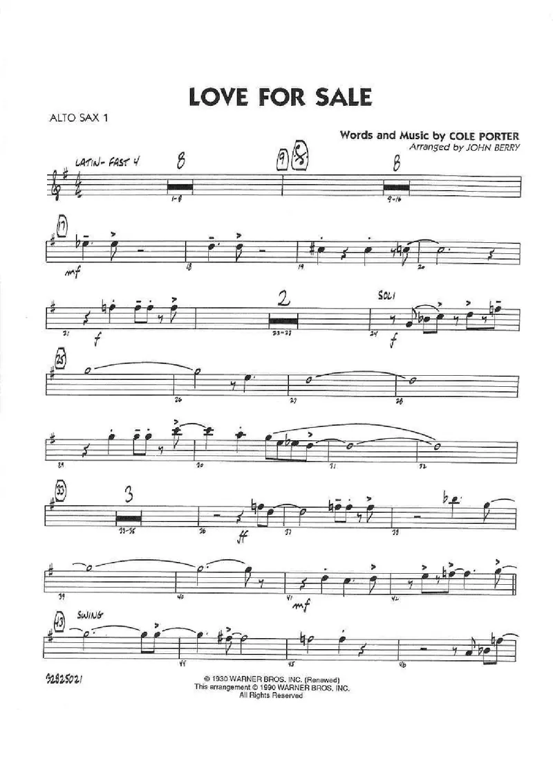 Love For Sale score preview