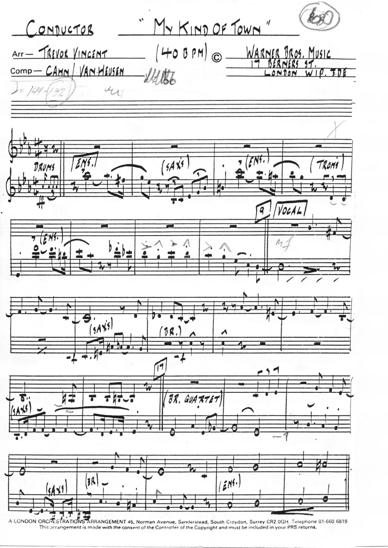 My Kind Of Town score preview