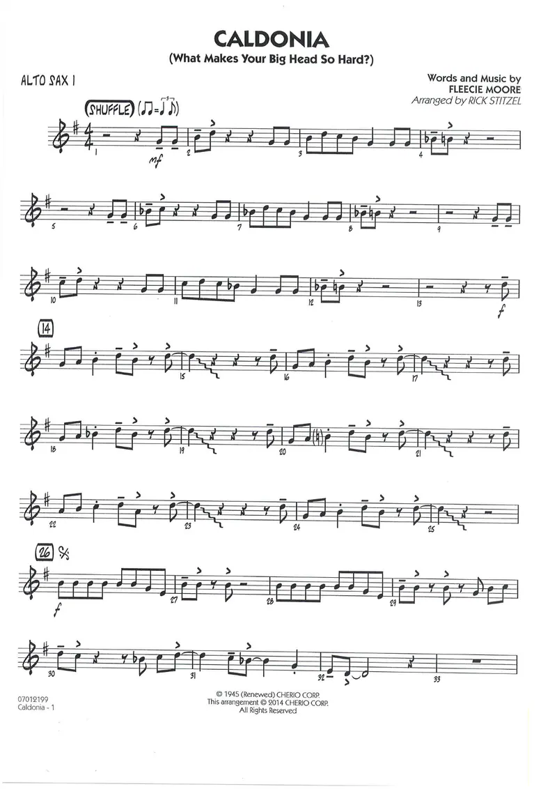 Caldonia score preview