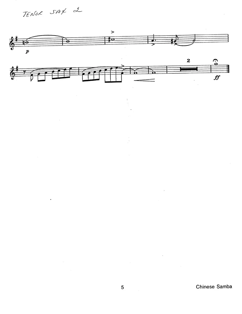 Chinese Samba score preview