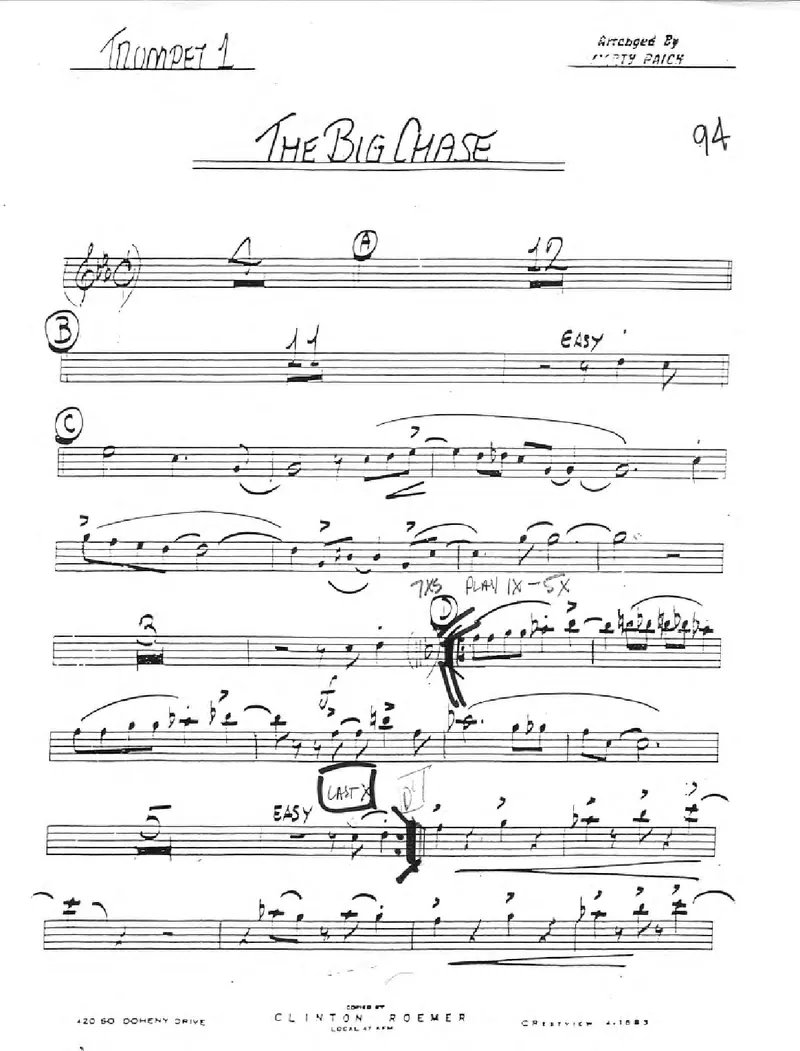 The Big Chase score preview