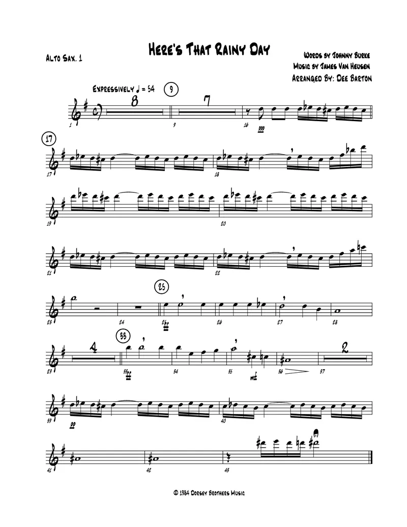 Here's That Rainy Day score preview